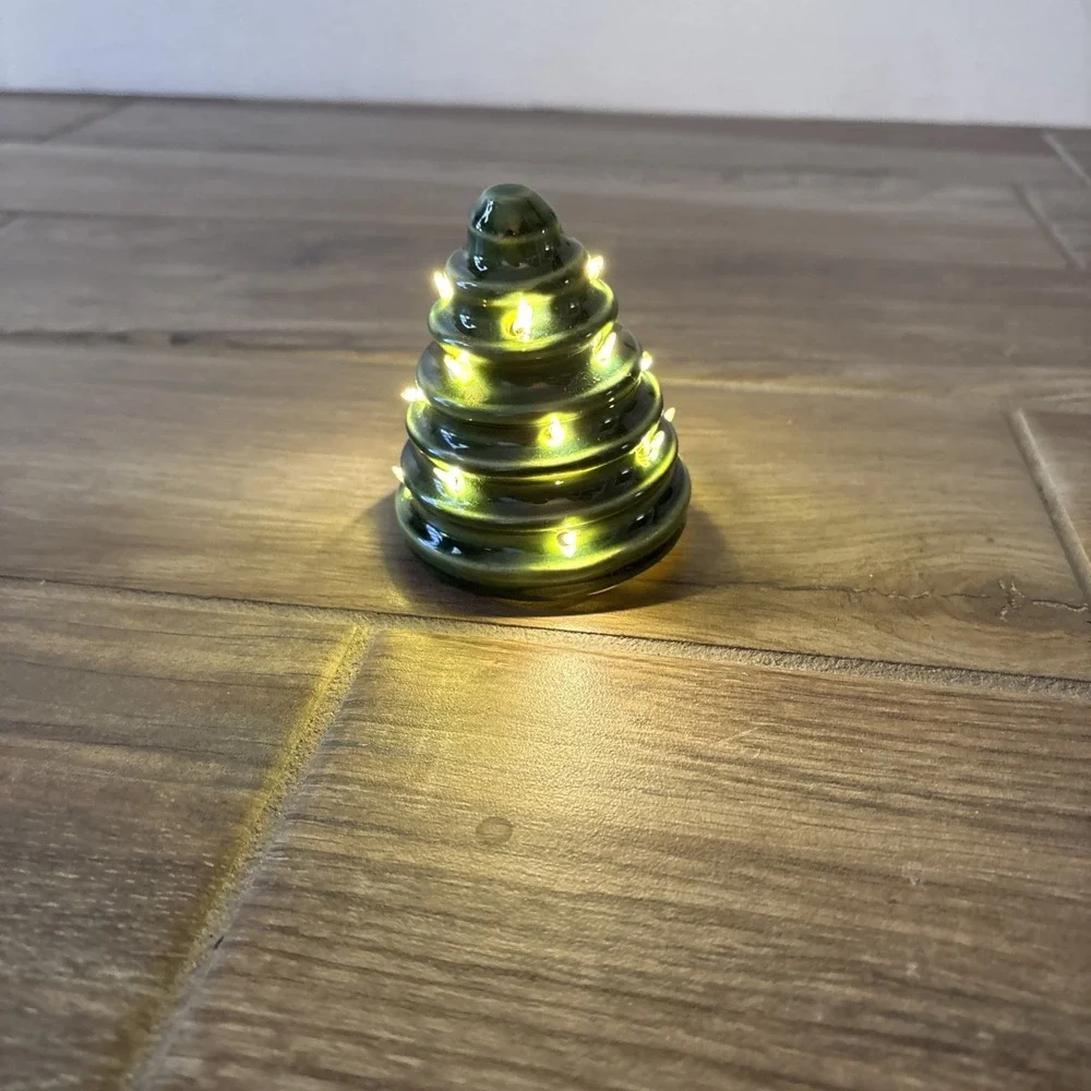 Ceramic Christmas Tree Collectible w/ Lights, Battery‎ Powered